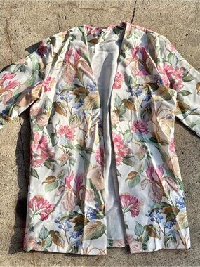In Cinq Vintage Floral Open Front Blazer size M/L grandmacore Fairycore